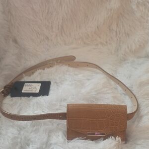 Crocodile Pattern Tan Belt Bag